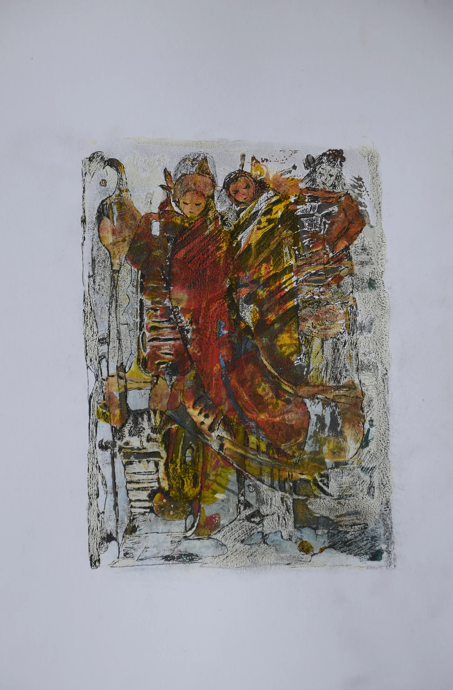 die neuen kleider,acryl,tusch auf papier,2015